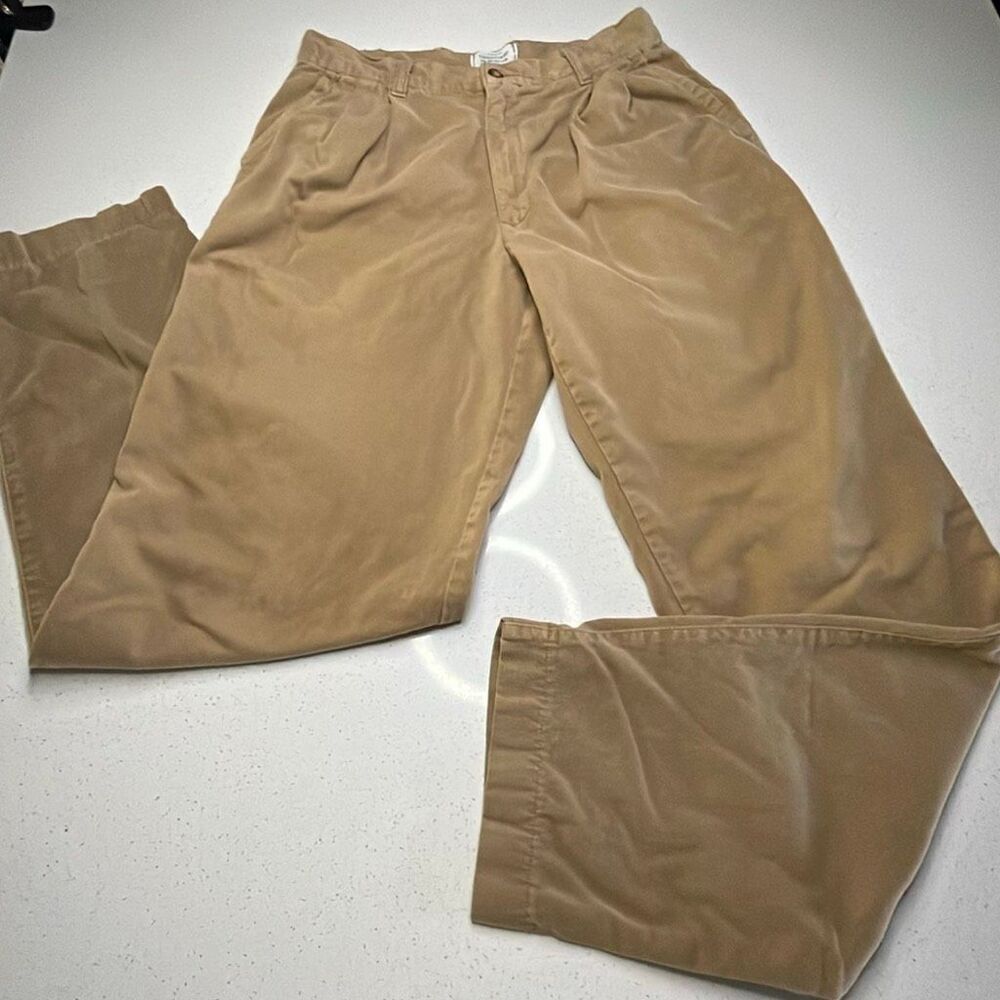 Vintage United Colors of Benetton Mens 28x32 Pleated Khaki Pants 100% Cotton Tan